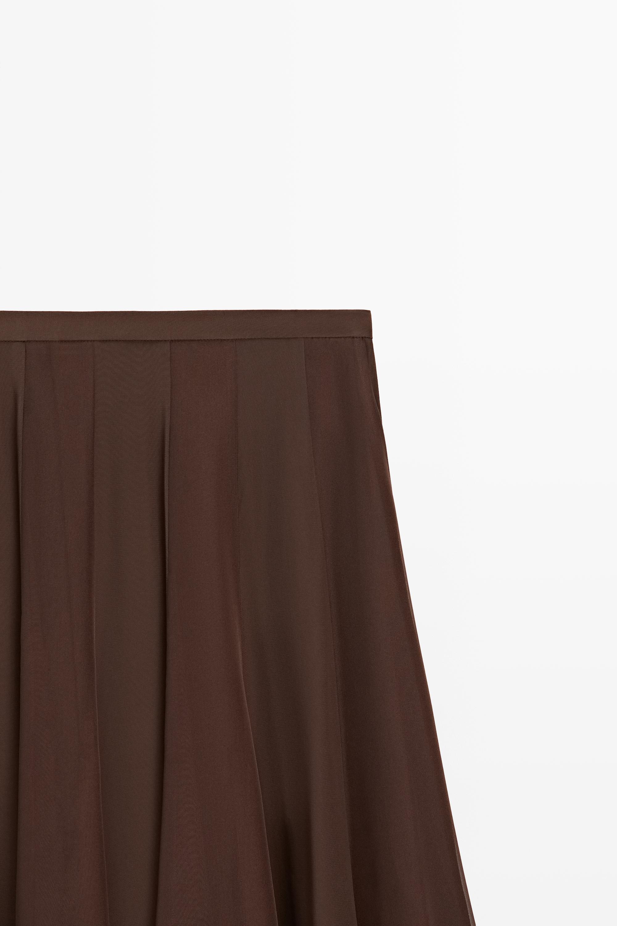 Flowing flared midi skirt